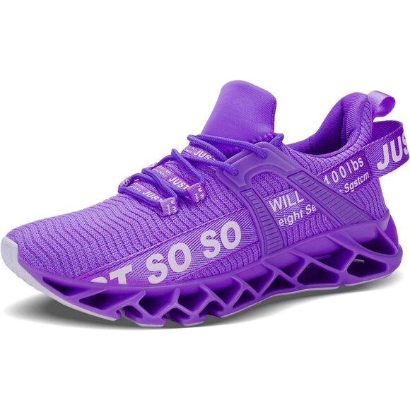 Women's Purple Running Walking Tennis Blade Non Slip Athletic Sneakers Shoes - Picture 2 of 5